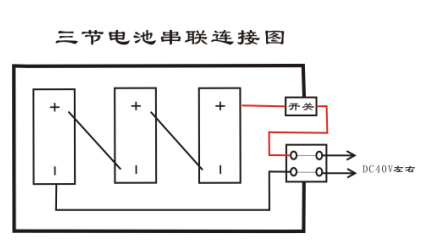 安第斯蓄电池之三节电池串联连接图